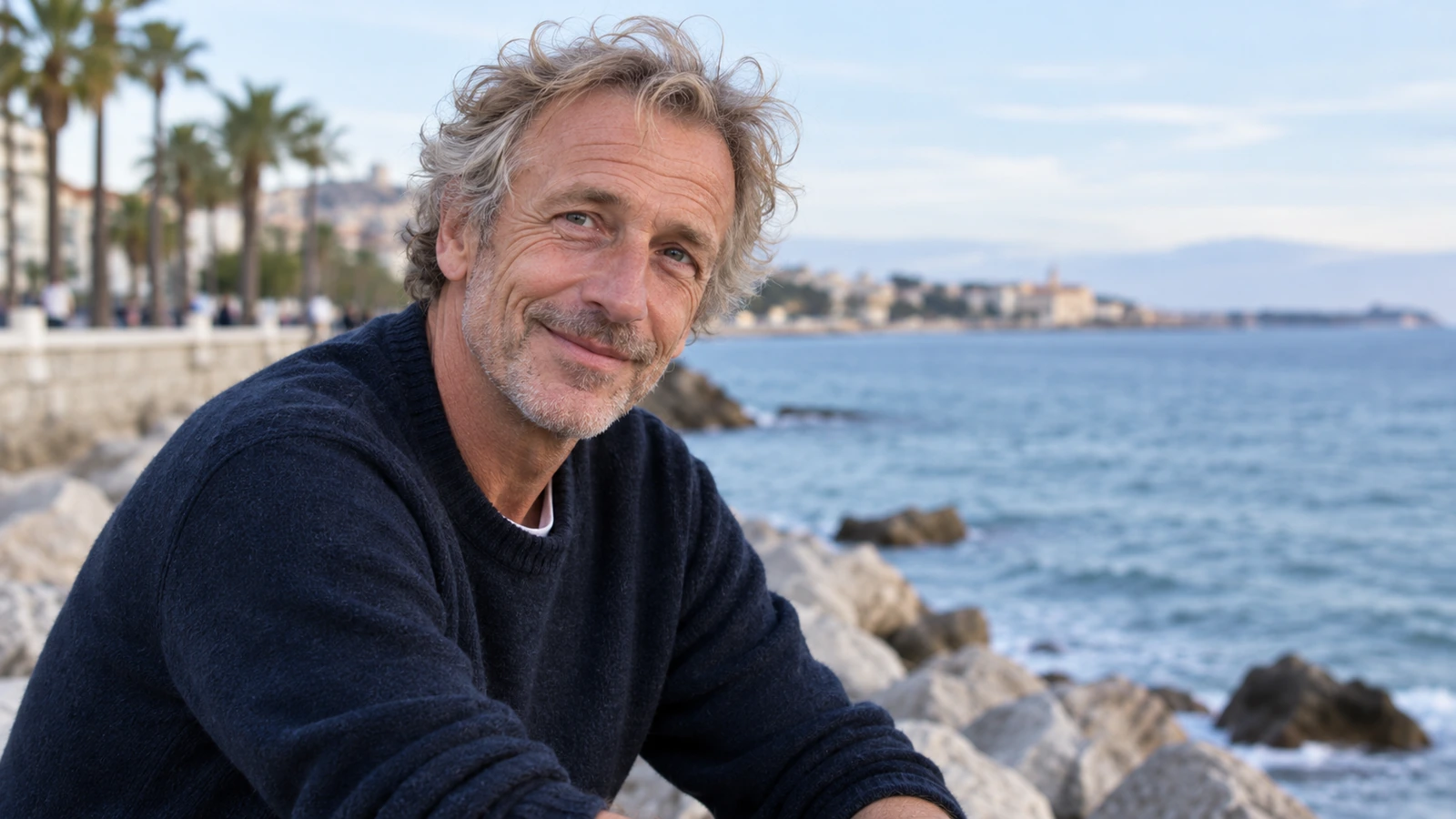Homme mûr photographié naturellement au bord de la mer pour illustrer une bonne photo de profil